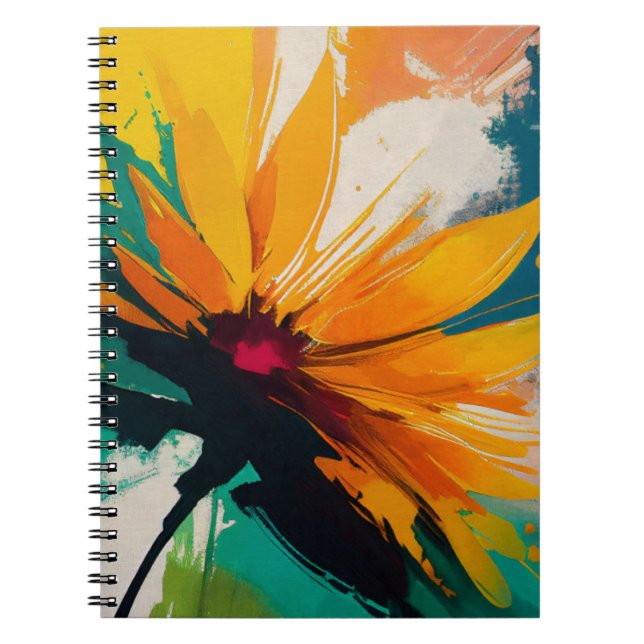Enigmatic Blossom – A Dance Of Color And Motion Notebook (Front)