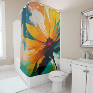 Enigmatic Blossom – A Dance Of Colour And Motion Shower Curtain