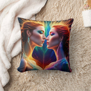 Enigmatic Duality of Animated Red-Haired Models Cushion
