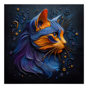 Enigmatic Feline Glance - AI Creates Poster