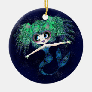Enigmatic Kawaii Mermaid girly gifts Ceramic Tree Decoration