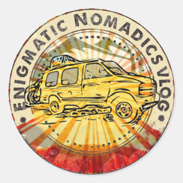 Enigmatic Nomadics Stickers for sale (Front)