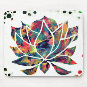 Enigmatic Oriental Lotus Flower Original Abstract Mouse Mat