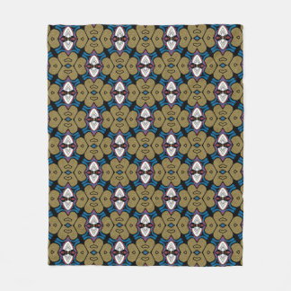 Enigmatic Owl and Heart Pattern Fleece Blanket