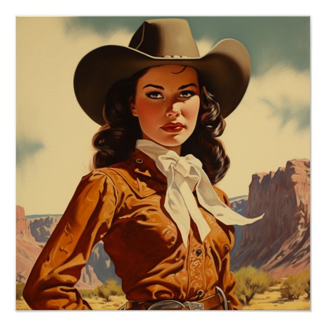  Enigmatic Prairie Elegance: Wild West Whispers Poster (Front)