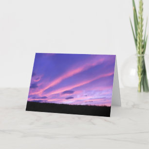 Enigmatic Purple Glow Sunset with Cosmic Illusion  Card