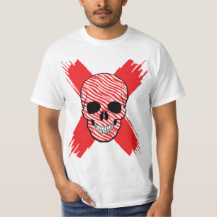 Enigmatic Smiles Camouflaged Skull with Sinister X T-Shirt