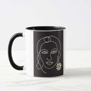 Enigmatic Woman - line art Design Mug