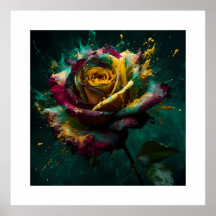 Enigmatic Yellow Green Baccara Rose Poster