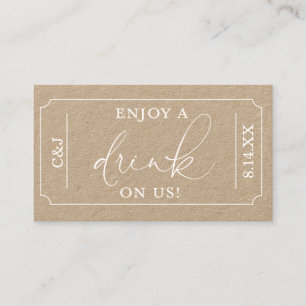 Enjoy a Drink on Us Wedding Drink Voucher Ticket