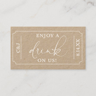 Enjoy a Drink on Us Wedding Drink Voucher Ticket