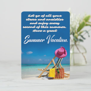 Enjoy a summer vacation at the beach holiday card