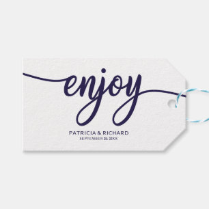 Enjoy Chic Calligraphy Wedding Favour Gift Tags