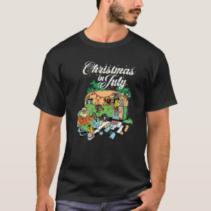 Enjoy Christmas In July Hippie Rv Camping  Camping T-Shirt