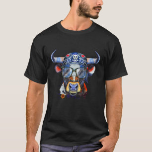 Enjoy Cool Hipster Bull Illustration   Graphic Des T-Shirt
