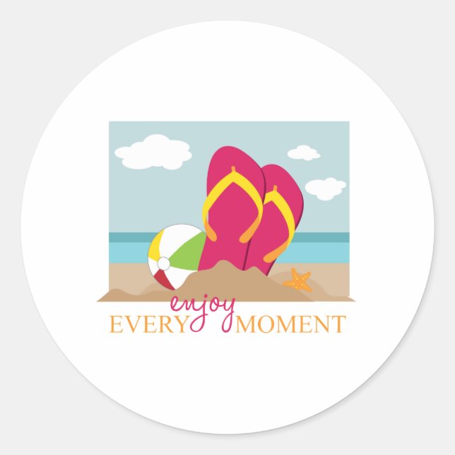 Enjoy Every Moment Classic Round Sticker (Front)