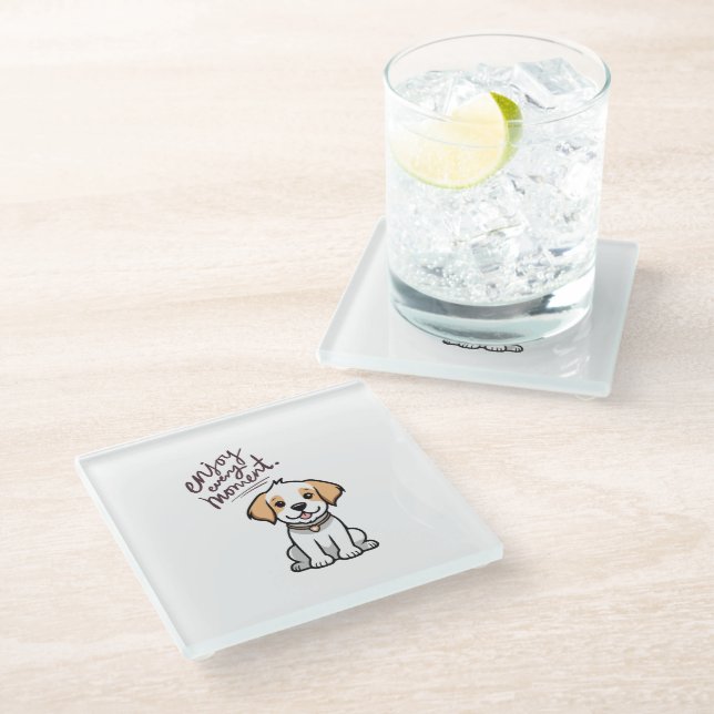 Enjoy Every Moment Glass Coaster (Angled)