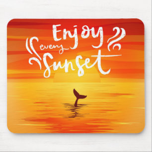 Enjoy every sunset with Dolphin tail Mouse Mat