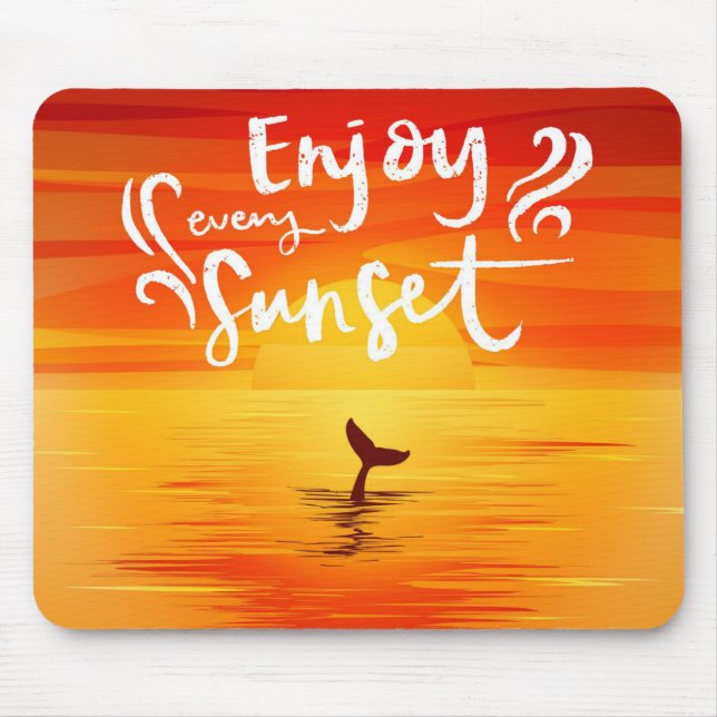 Enjoy every sunset with Dolphin tail Mouse Mat (Front)