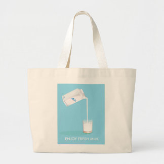 Enjoy Fresh Milk Vintage Commercial Large Tote Bag