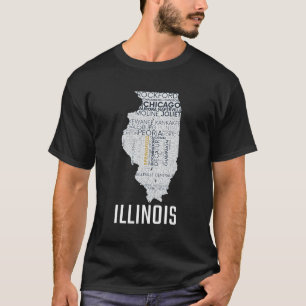 Enjoy Illinois State Map Usa Novelty T-Shirt