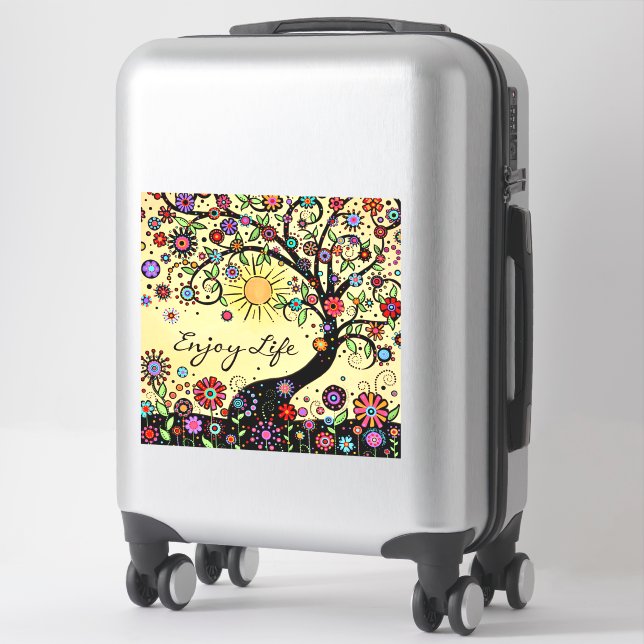 Enjoy Life Whimsical Tree Fun Cheerful (Suitcase)