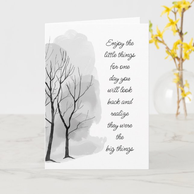 Enjoy Little Things Inspirational Life Quote Card (Yellow Flower)