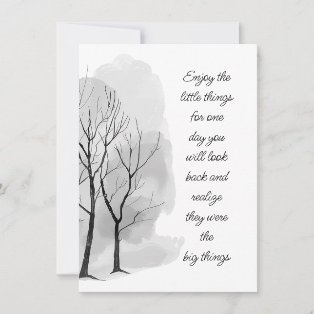 Enjoy Little Things Inspirational Life Quote Card (Front)