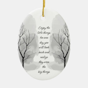 Enjoy Little Things Inspirational Life Quote Ceramic Tree Decoration