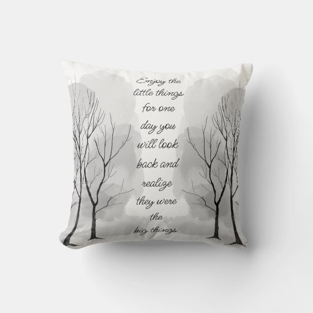 Enjoy Little Things Inspirational Life Quote Cushion (Front)