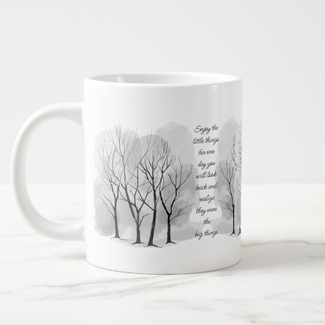 Enjoy Little Things Inspirational Life Quote Large Coffee Mug (Left)