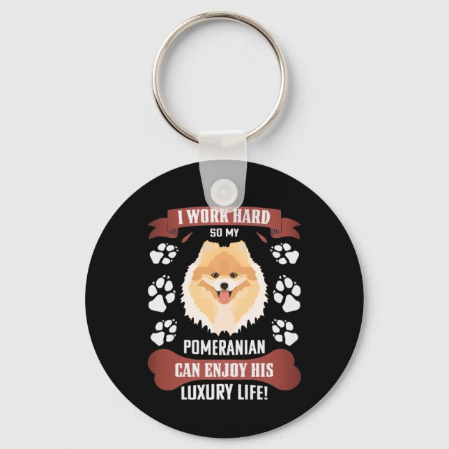 Enjoy Luxury Life, Pomeranian Key Ring (Front)