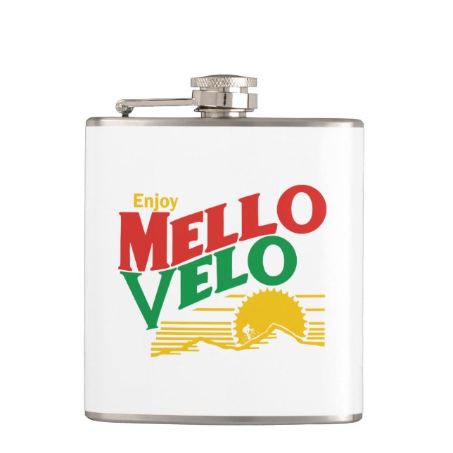 Enjoy Mello Velo Hip Flask (Front)