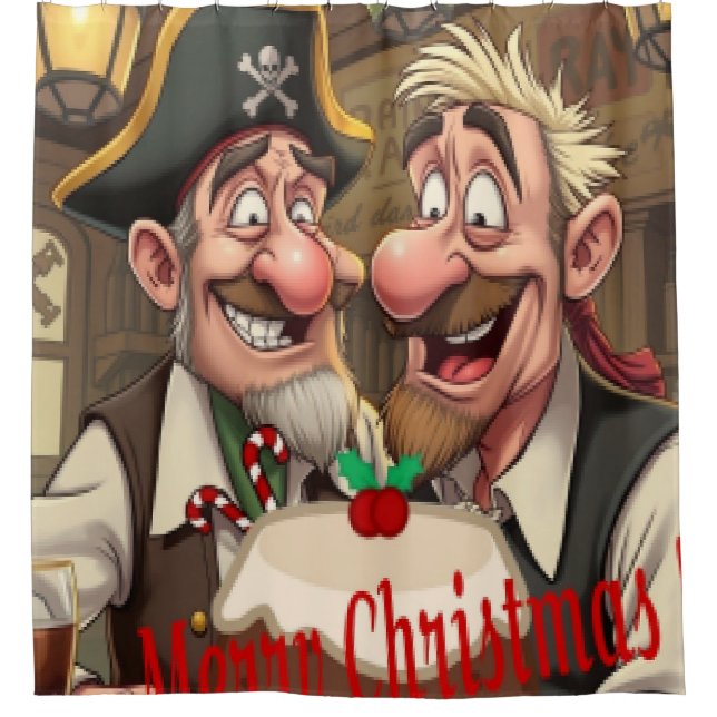 Enjoy merry christmas  shower curtain (Front)