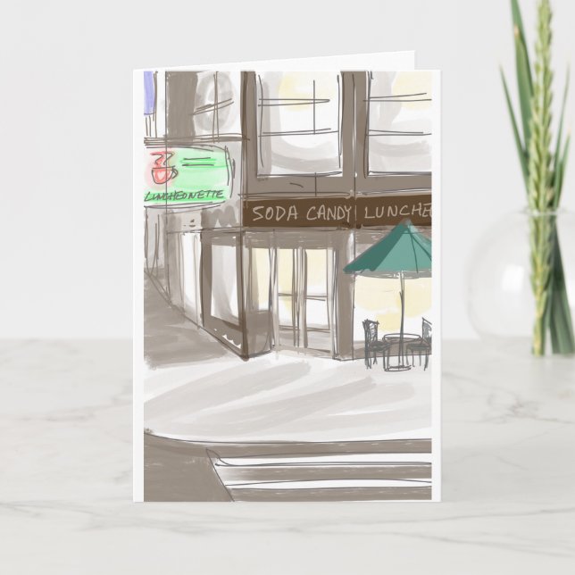 Enjoy New York City! Lexington Candy Shop Holiday Card (Front)