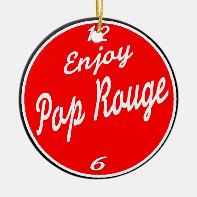 Enjoy Pop Rouge Ceramic Tree Decoration (Front)