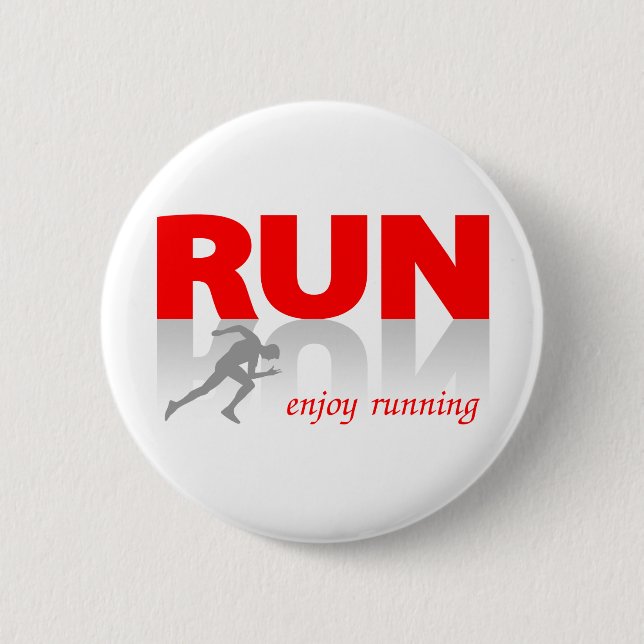 Enjoy running 6 cm round badge (Front)