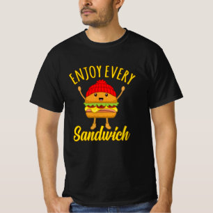 Enjoy Sandwich Bologna Meat Food Lover Eater T-Shirt