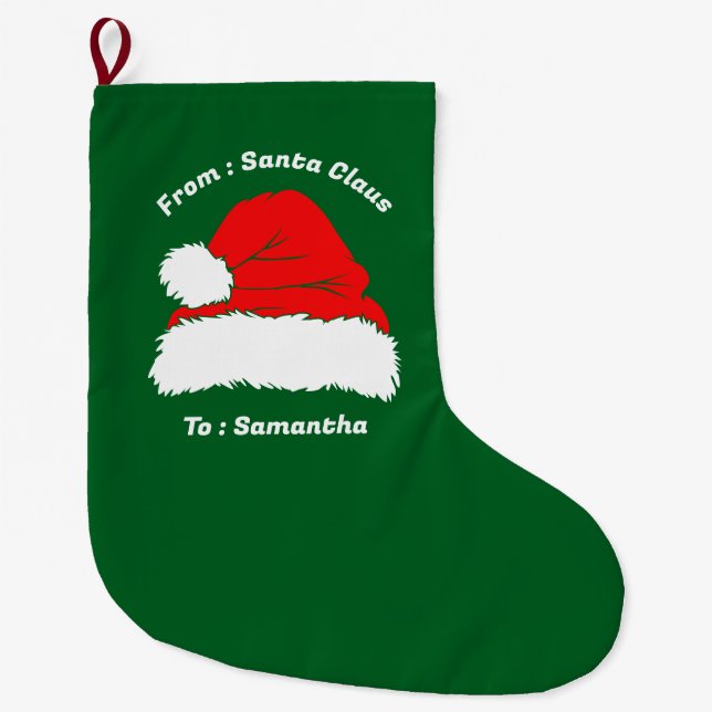 Enjoy Santa Claus Christmas Gift Large Christmas Stocking (Front)