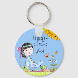Enjoy - Simple Joy keychain blue background