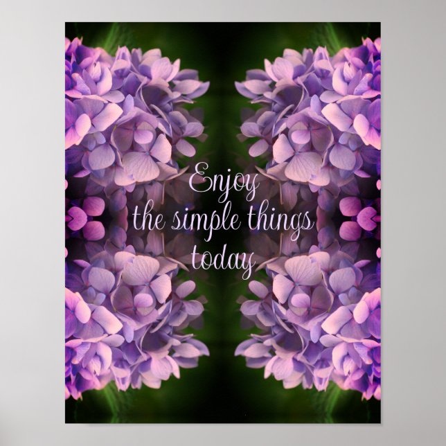 Enjoy Simple Things Hydrangea Abstract    Poster (Front)