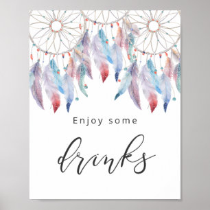 Enjoy Some Drinks Dreamcatcher Baby Shower Sign