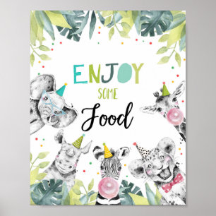 Enjoy Some Food Station Favour Boy Birthday Sign