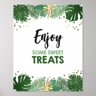 Enjoy Some Sweet Treats Tropical Safari Birthday Poster