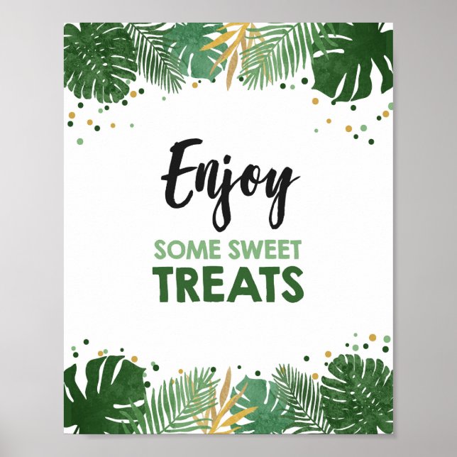 Enjoy Some Sweet Treats Tropical Safari Birthday Poster (Front)