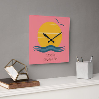 ENJOY SUMMER SQUARE WALL CLOCK