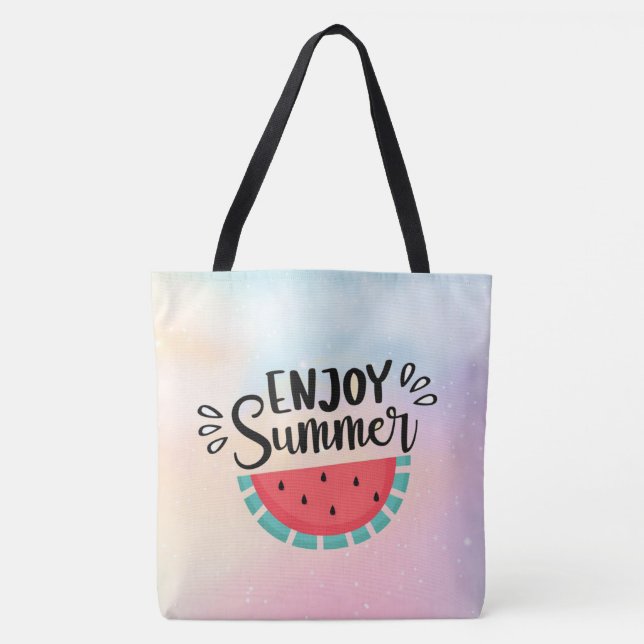 Enjoy Summer Watermelon Tote Bag (Front)