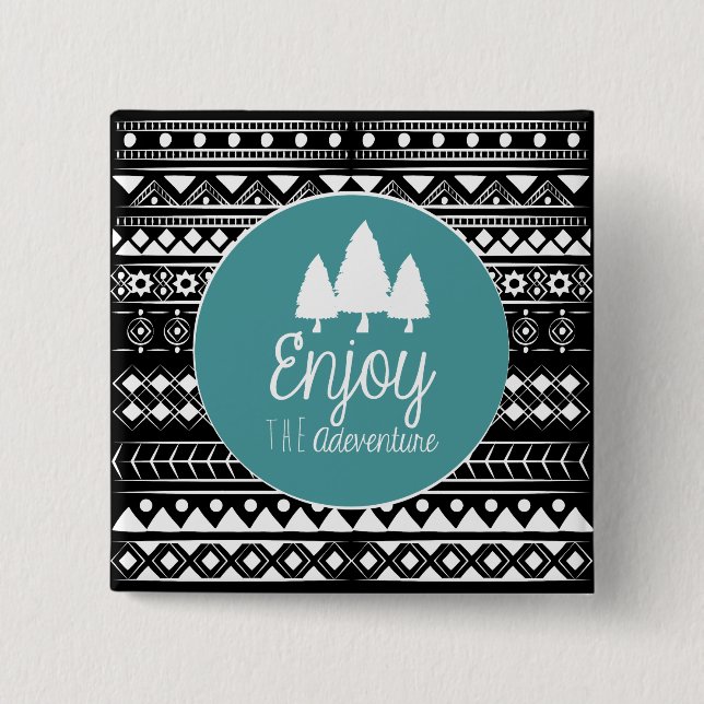 Enjoy The Adventure Boho 15 Cm Square Badge (Front)