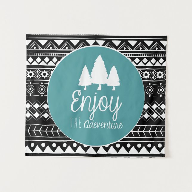 Enjoy The Adventure Boho Tapestry (Front (Horizontal))