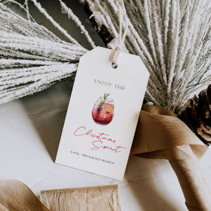 Enjoy the Christmas Spirits Thank you card Gift Tags